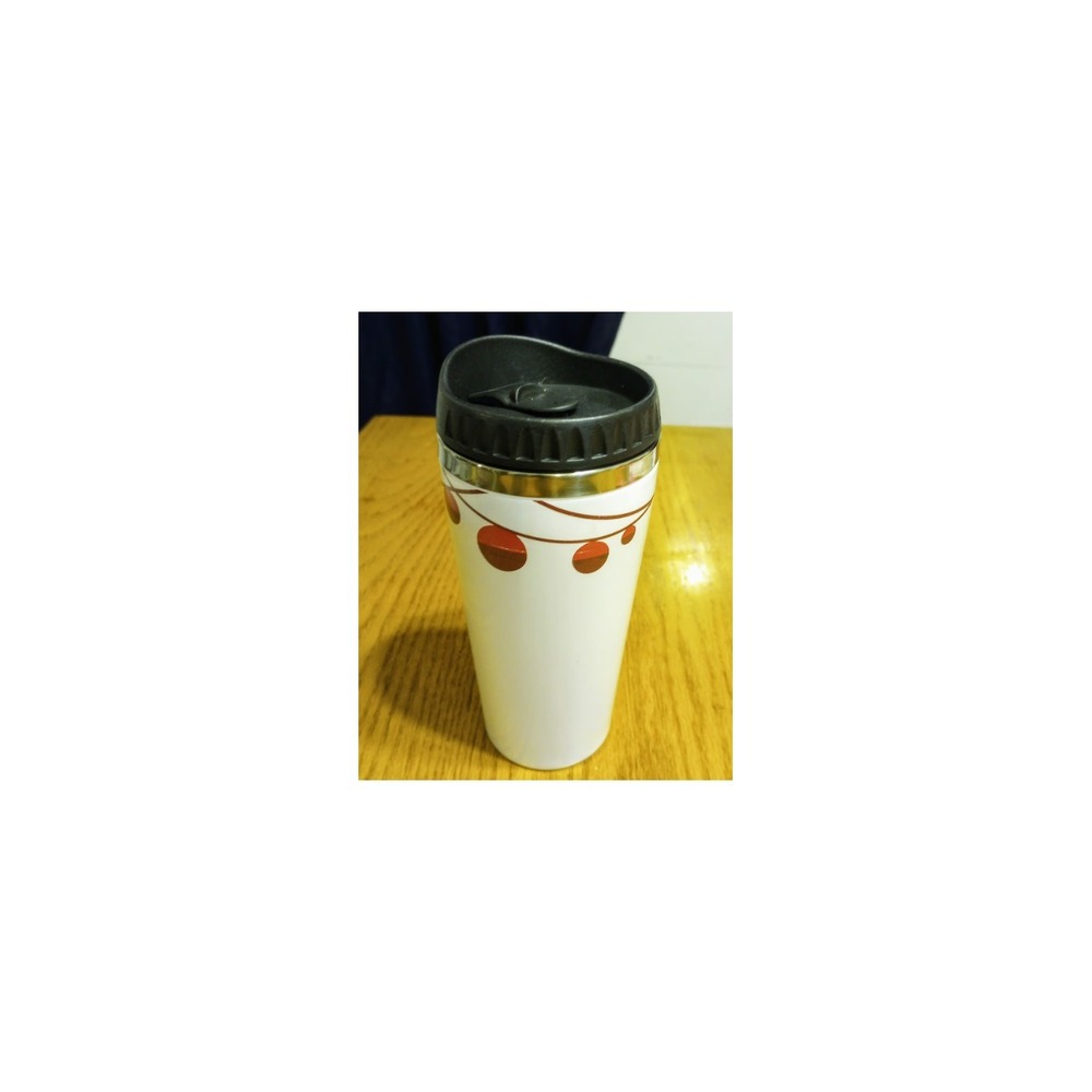 Starbucks Christmas 16 oz 2012 White Red Ornaments Travel Coffee Mug Tumbler‎